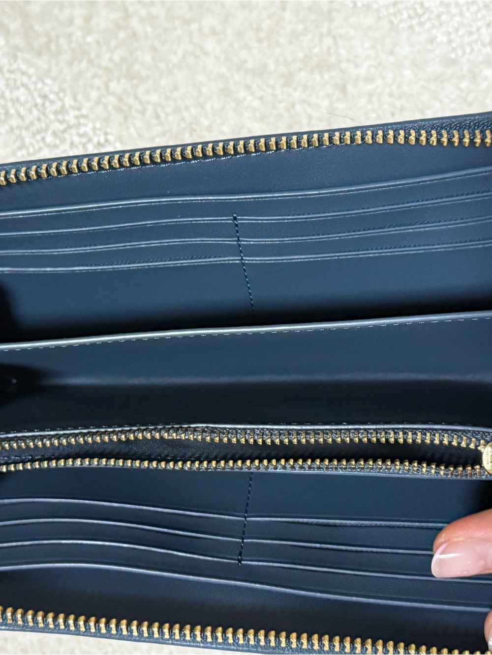 Coach Blue Signature Denim Wristlet - Picture 7 of 11